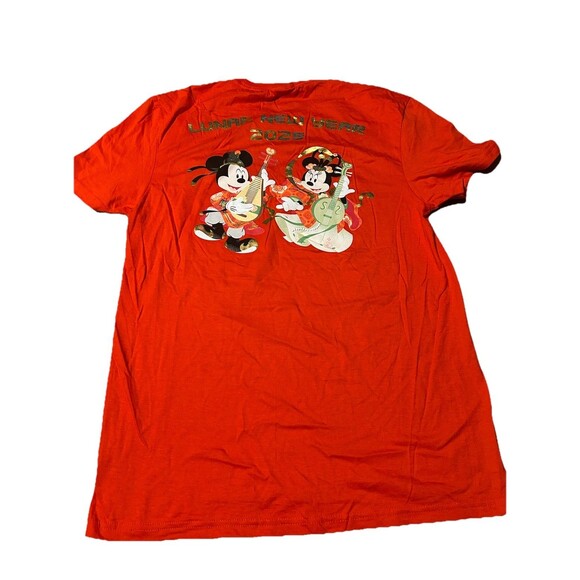 Disney California Adventure Lunar New Year 2025 T-Shirt Small Red Mickey Minnie - Picture 3 of 5